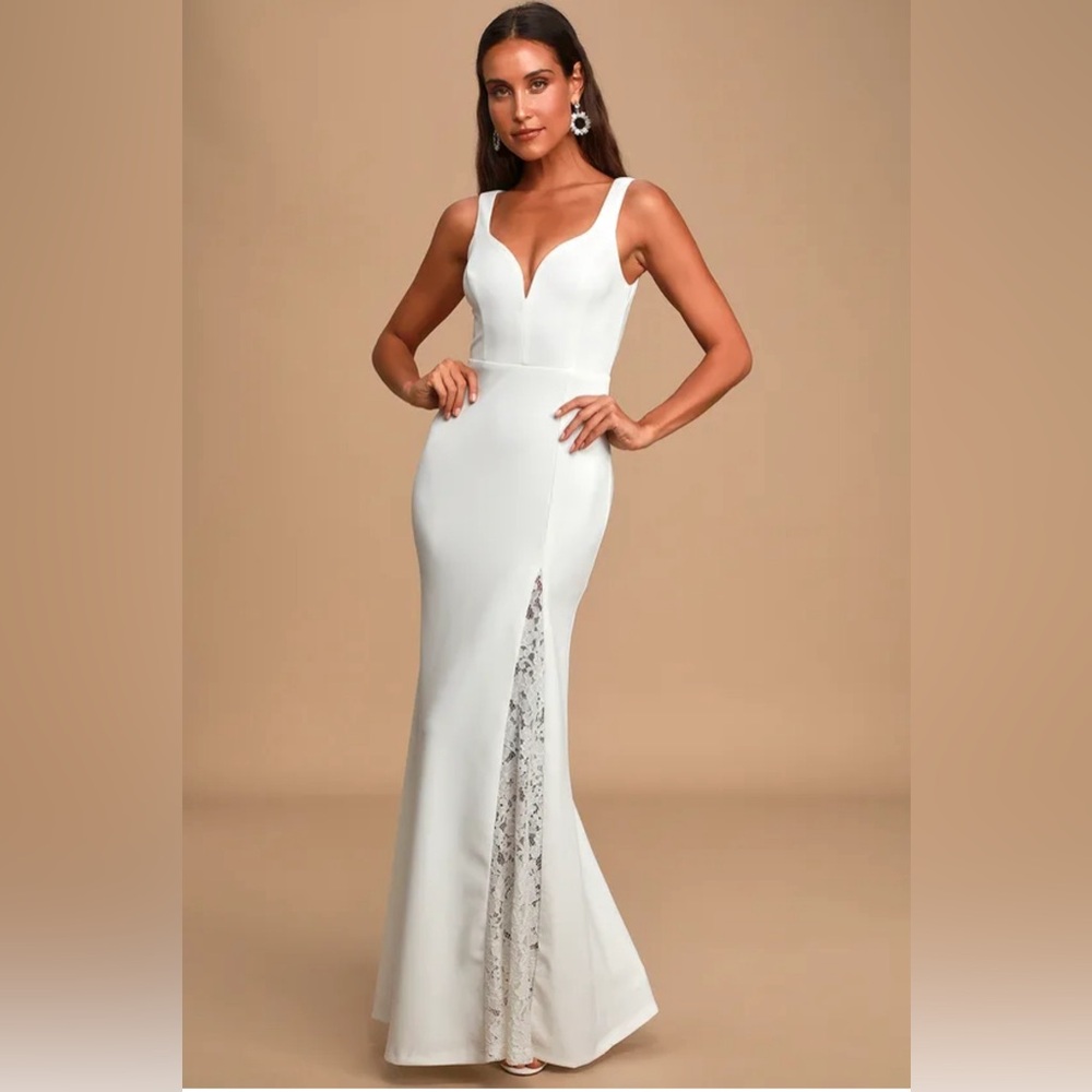Lace Sleeveless Mermaid Maxi Dress